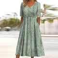 Nerida Women's Floral Print High Waist Midi Dress
