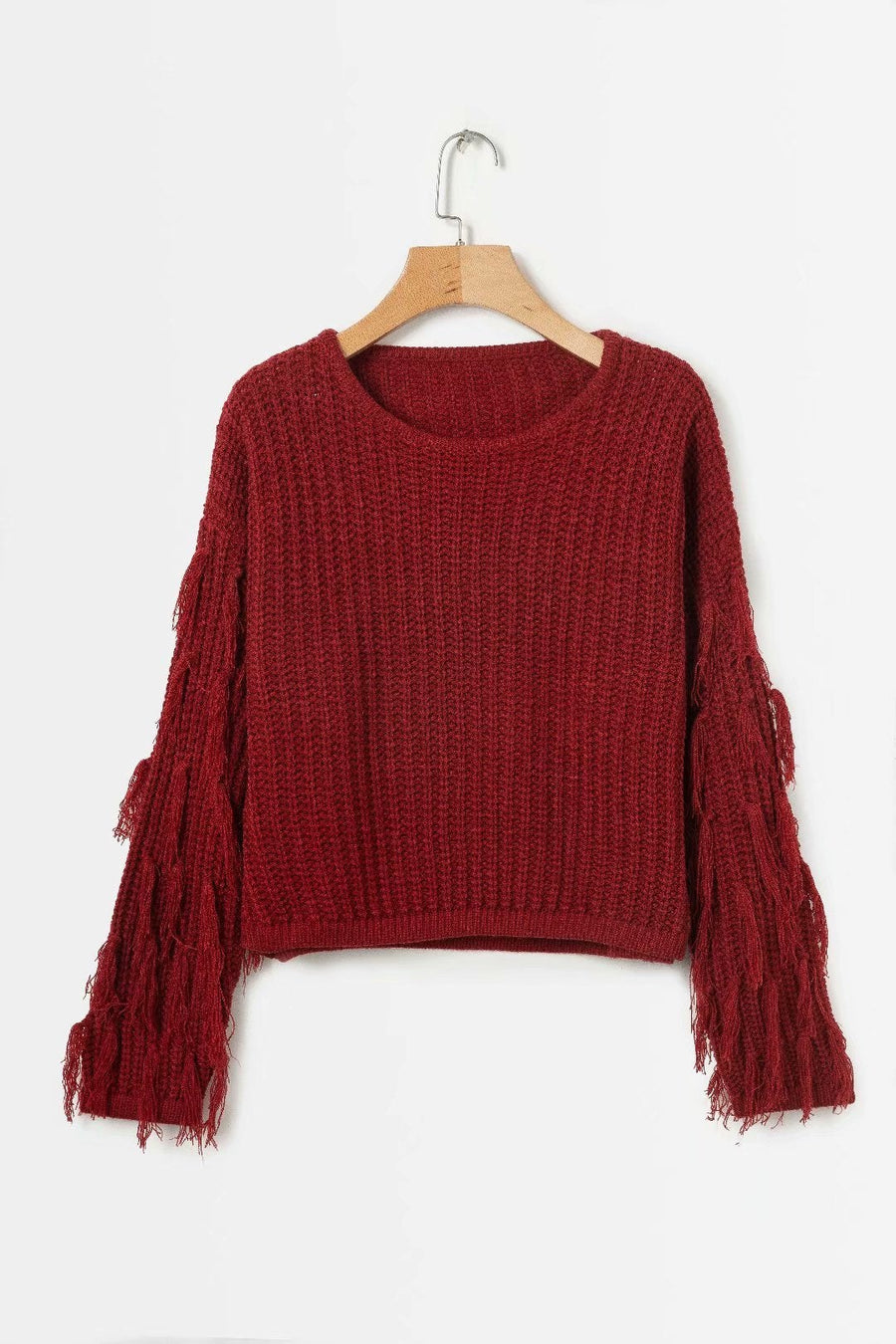 Nerissa Casual Knit Sweater in Wine Red