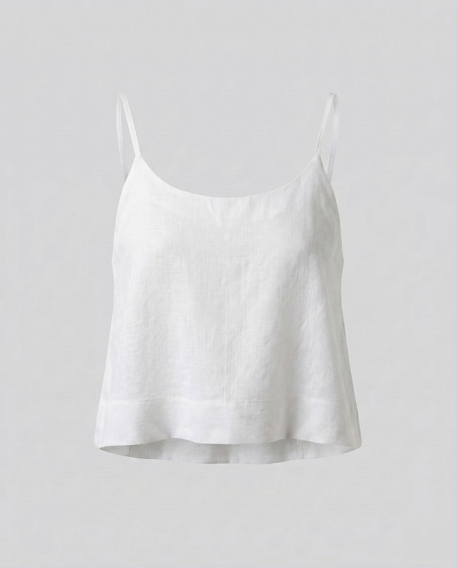 Nerissa Casual Linen Top in White
