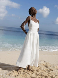 Nerissa Cotton Summer Dress in White