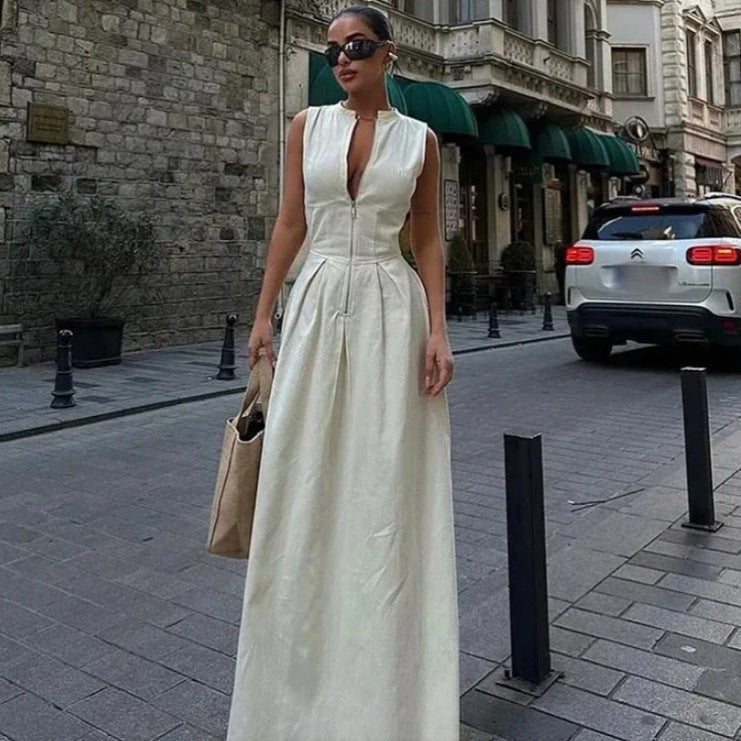 Nerissa Elegant Dress with V-Neck