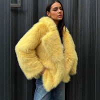 Nessa Coat with Oversized in Yellow