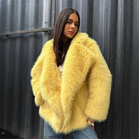Nessa Coat with Oversized in Yellow