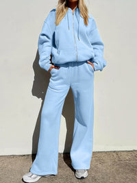 Nessa Comfortable Suit with Wide Leg in Light Blue