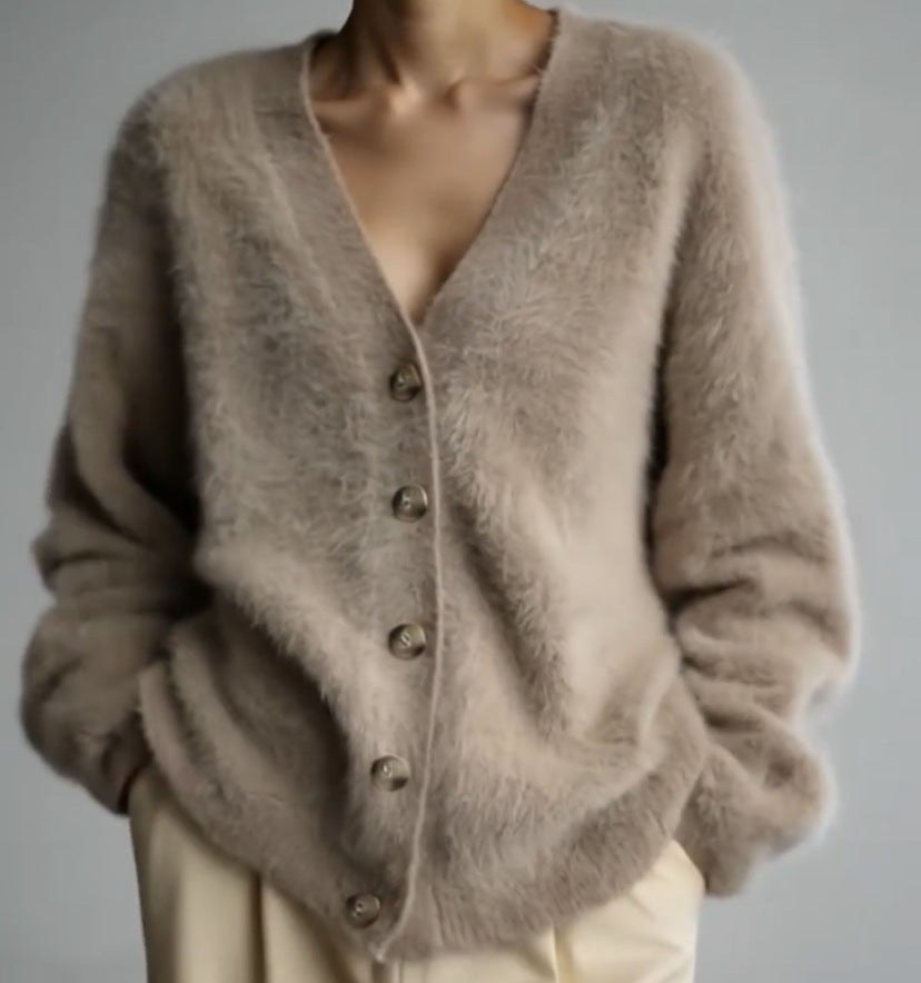 Nessa Elegant Cardigan in Khaki