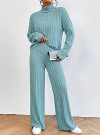 Nessa Knit Two Piece Set in Blue