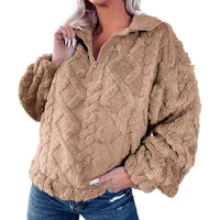 Nessa Sweater with Stand Collar and Zip Front