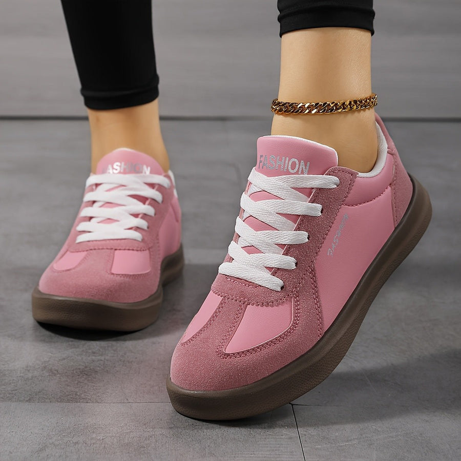 Nevara Women's Casual Sneakers Lace-Up Trainers in Black