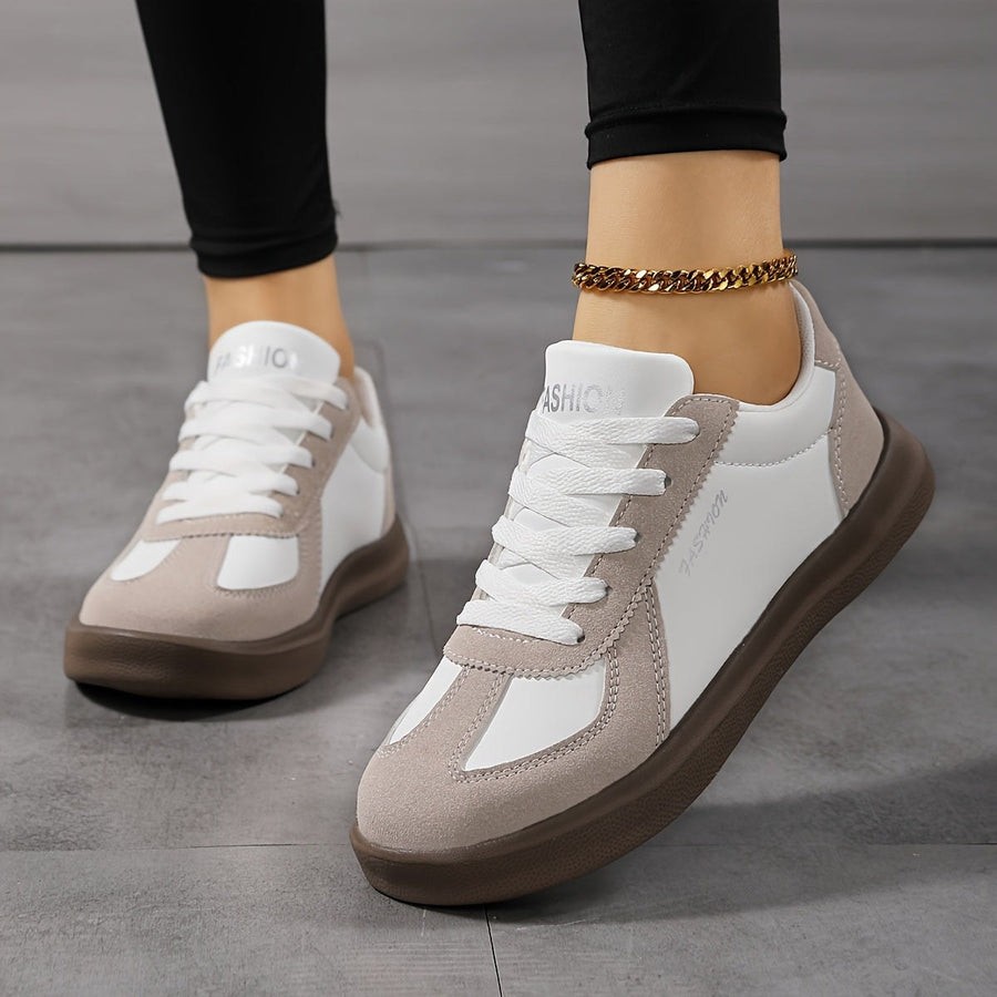 Nevara Women's Casual Sneakers Lace-Up Trainers in Pink