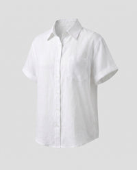 Neve Airy Linen Blouse in Perlenweiß