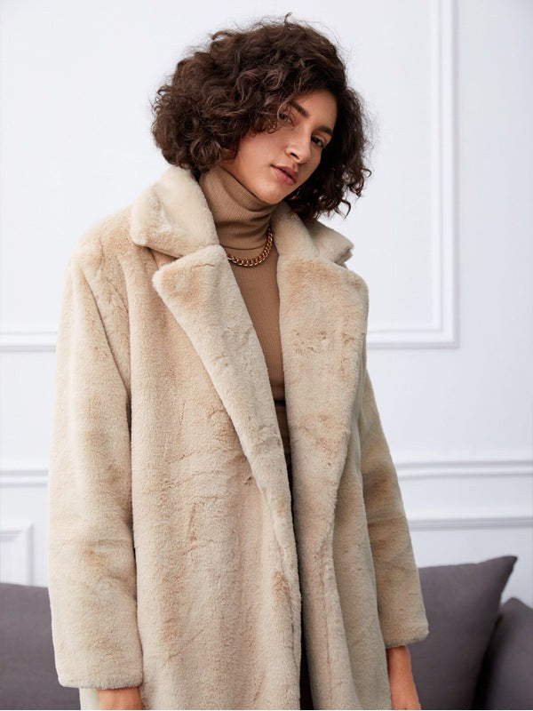 Neve Elegant Coat with Pockets in Bildfarbe