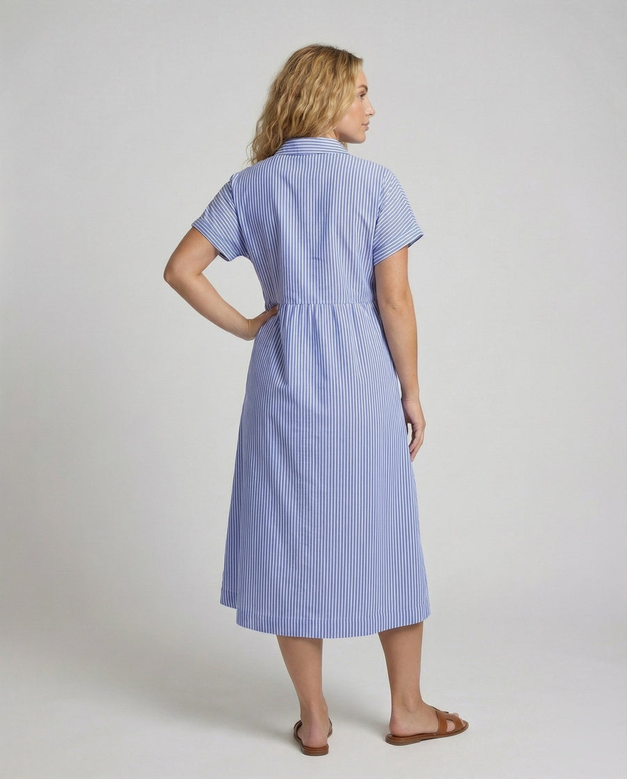 Neve Linen Shirt Dress with Striped