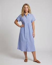 Neve Linen Shirt Dress with Striped