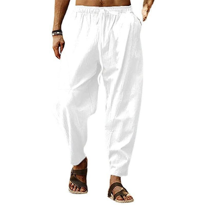 Nico Airy Linen Trousers in Dark Grey