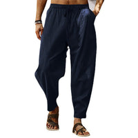 Nico Airy Linen Trousers in Dark Grey