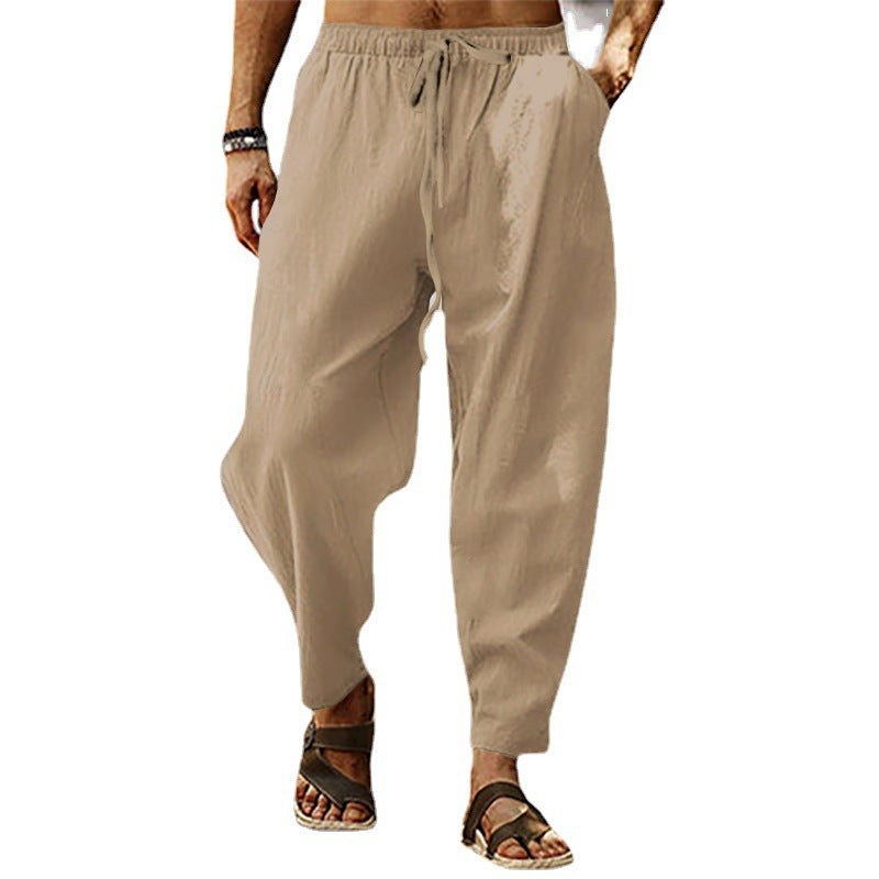 Nico Airy Linen Trousers in Dark Grey