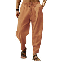 Nico Airy Linen Trousers in Erdbraun