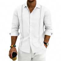 Nico Casual Linen Blend Shirt in White