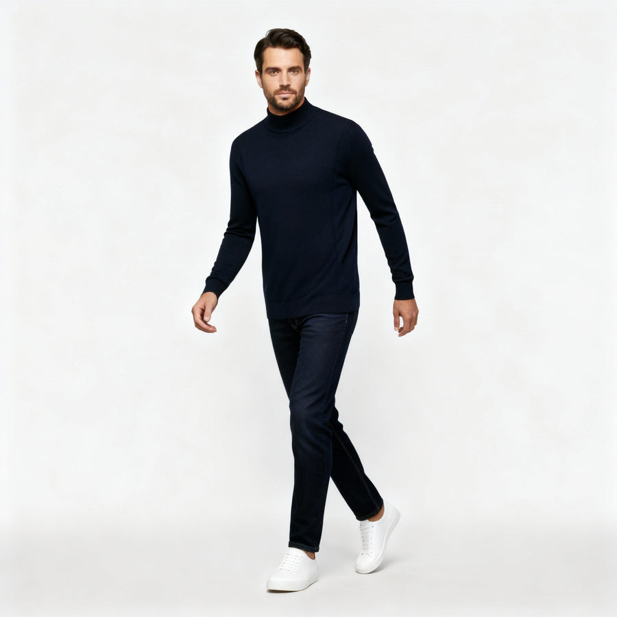 Nico Elegant Cotton Sweater in Blue