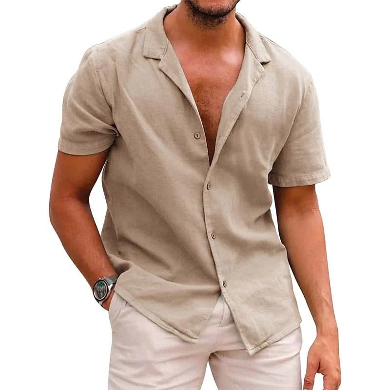 Nico Linen Shirt in Khaki