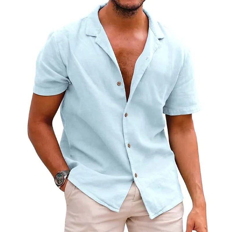 Nico Linen Shirt in Light Blue