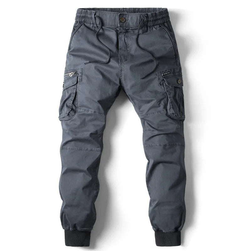 Niel | Men's Multi Pocket Ribbed Cuff Cargo Joggers