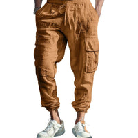 Niels Airy Trousers with Elastic Waist and Pockets in Erdbraun