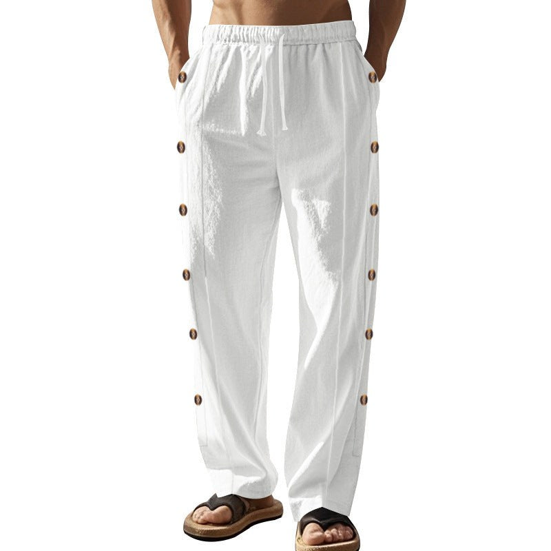 Niels Casual Trousers with Button Front and Wide Leg