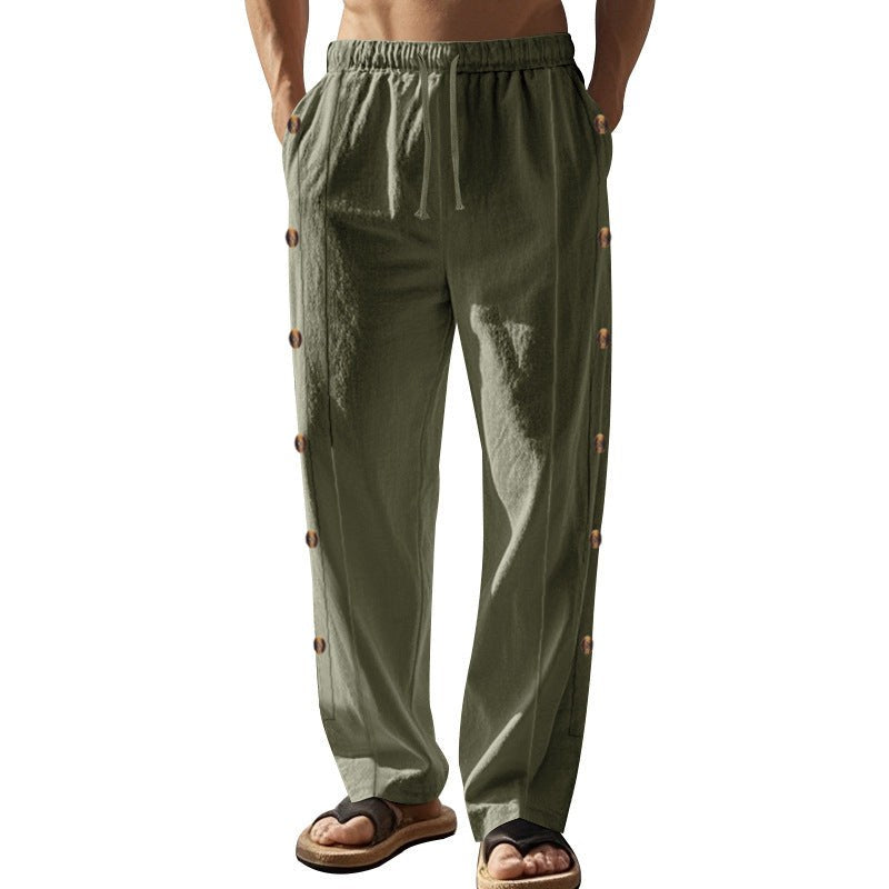 Niels Casual Trousers with Button Front and Wide Leg