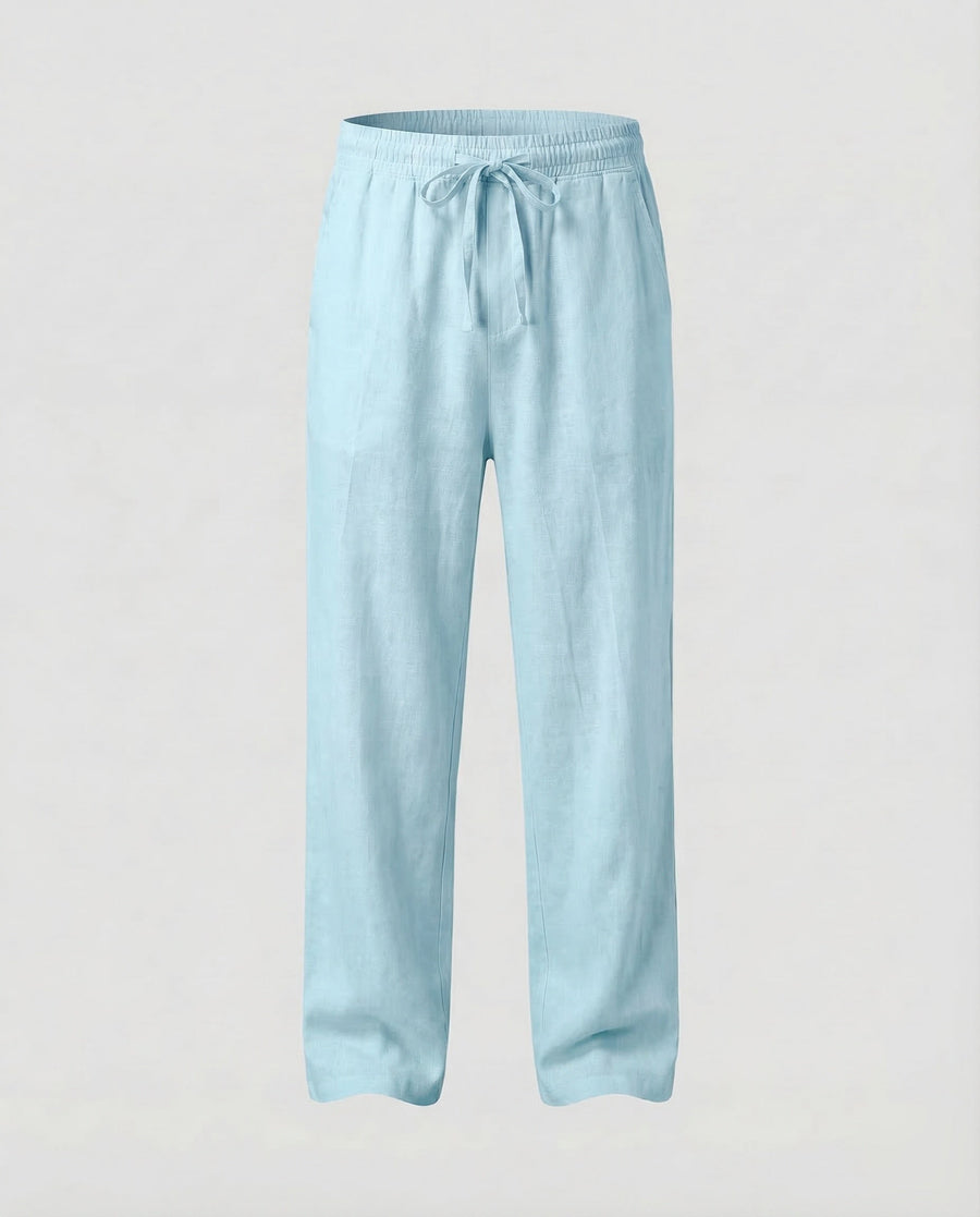 Niels Linen Trousers in Blue