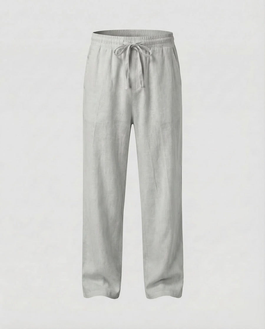 Niels Linen Trousers in Grey