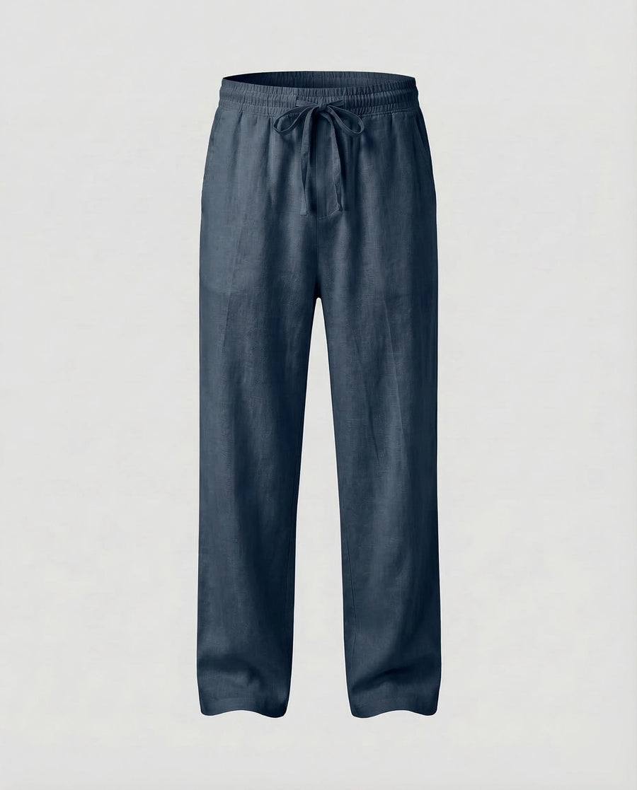 Niels Linen Trousers in Navy