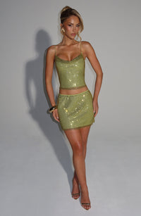 Paula Mini Skirt in Olive