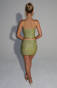 Paula Mini Skirt in Olive