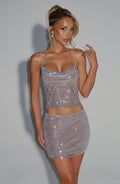 Paula Mini Skirt - Silver