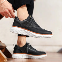 Nimbus Leather Brogue Sneakers in Charcoal