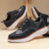 Nimbus Leather Brogue Sneakers in Charcoal