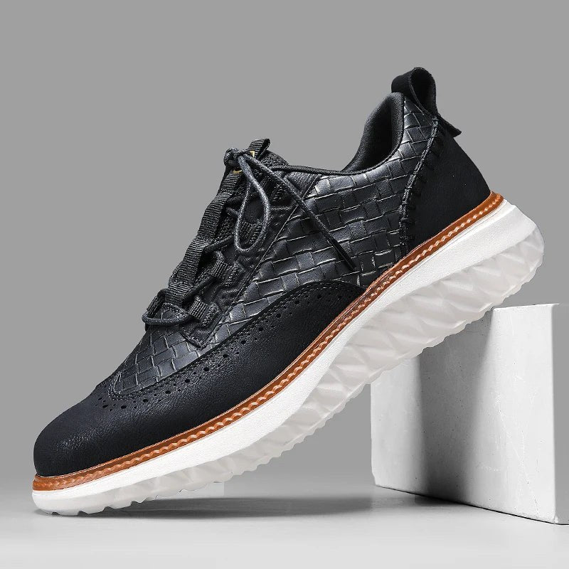 Nimbus Leather Brogue Sneakers in Charcoal