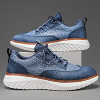 Nimbus Leather Brogue Sneakers in Indigo Fade