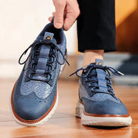 Nimbus Leather Brogue Sneakers in Indigo Fade