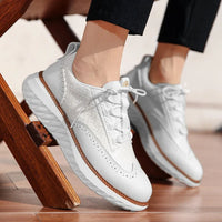 Nimbus Leather Brogue Sneakers in Ivory