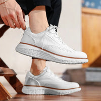 Nimbus Leather Brogue Sneakers in Ivory