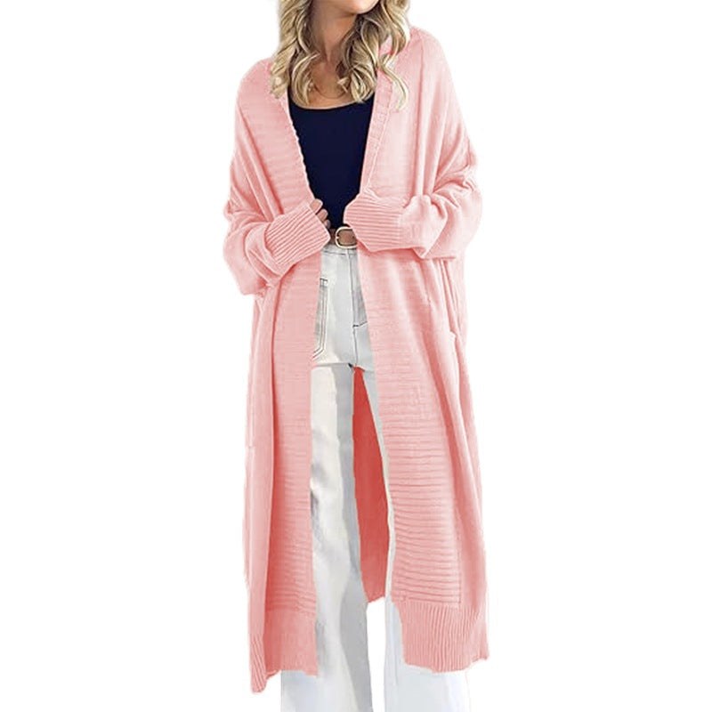 Nina Casual Knit Cardigan with Pockets in Pink