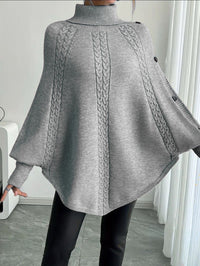 Nina Elegant Knit Poncho in Grey