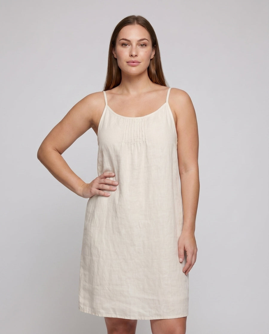 Nina Linen Dress with Pleated