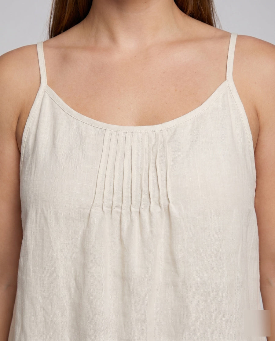 Nina Linen Dress with Pleated