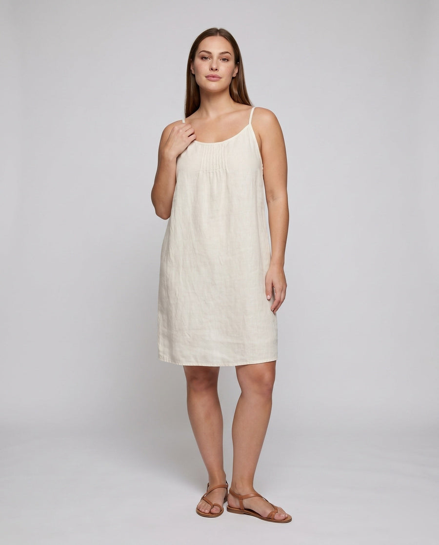 Nina Linen Dress with Pleated