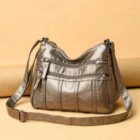 Nina Women's Multi-Pocket Crossbody Shoulder Bag in Bronze