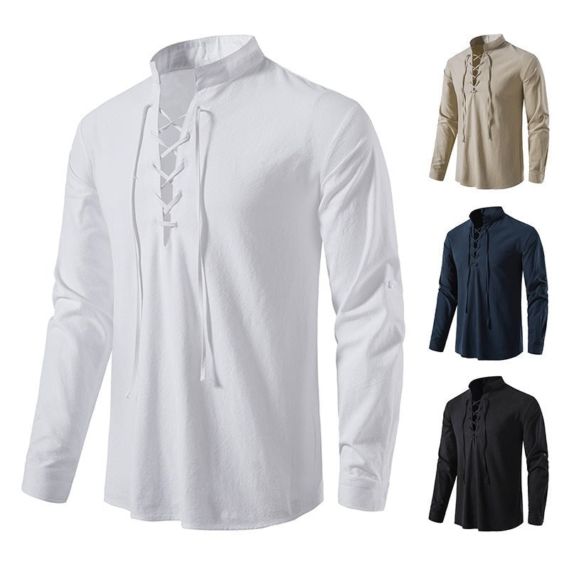 Noa Casual Shirt with Long Sleeve and Lace-Up