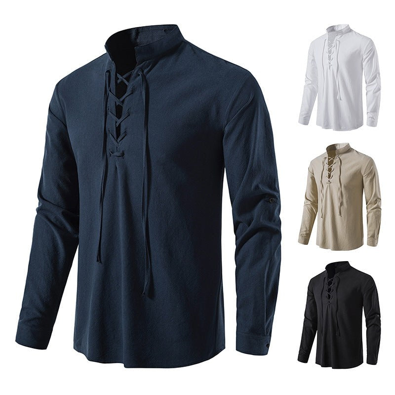 Noa Casual Shirt with Long Sleeve and Lace-Up
